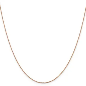 14K Rose Gold 1.1 mm Flat Cable Chain Available Sizes 16-24