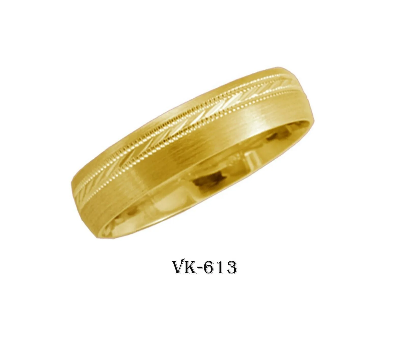 14k Solid Gold Elegant Ladies Modern Cross Stain Flat Band 5mm Ring VK613v(Y)