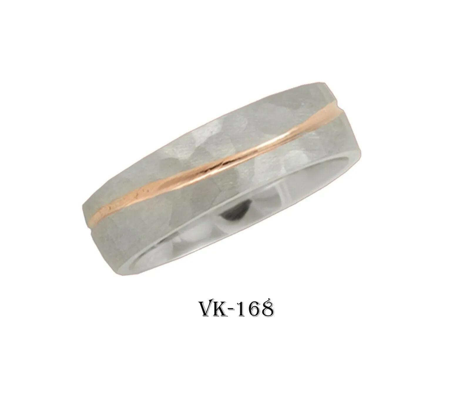 14k Solid Gold Elegant Ladies Modern Hammered Finish Flat Band Ring VK168v