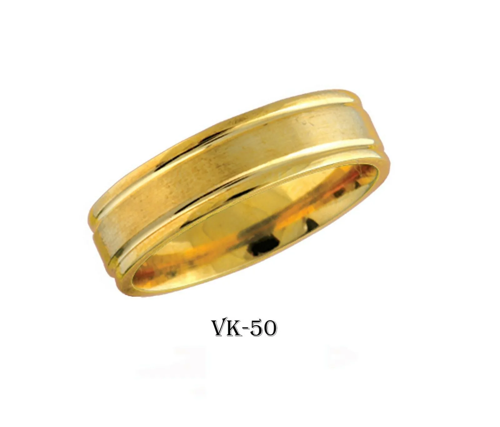 14k Solid Gold Elegant Ladies Modern Satin Finish Flat Band 6MM Ring VK50v