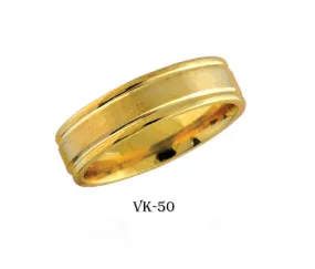 14k Solid Gold Elegant Ladies Modern Satin Finish Flat Band 6MM Ring VK50v