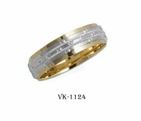 14k Solid Gold Elegant Ladies Modern Shiny Finished Flat Band 6mm Ring VK1124v