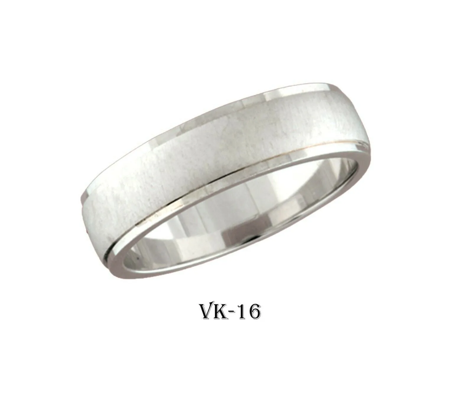 18k Solid Gold Elegant Ladies Modern Satin Finished Flat Band 6MM Ring VK16v