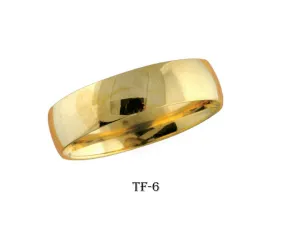 18k Solid Gold Elegant Ladies Modern Shinny Finished Flat Band Ring TF-6v