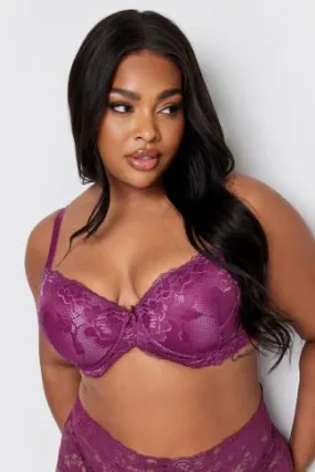 2 PACK Purple & Black Satin Lace Padded Bras