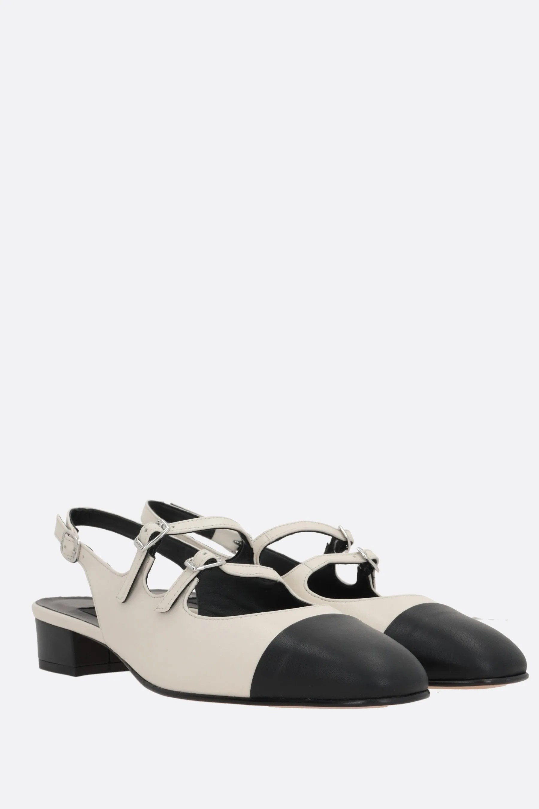 Abricot bicolor nappa mary-jane slingbacks