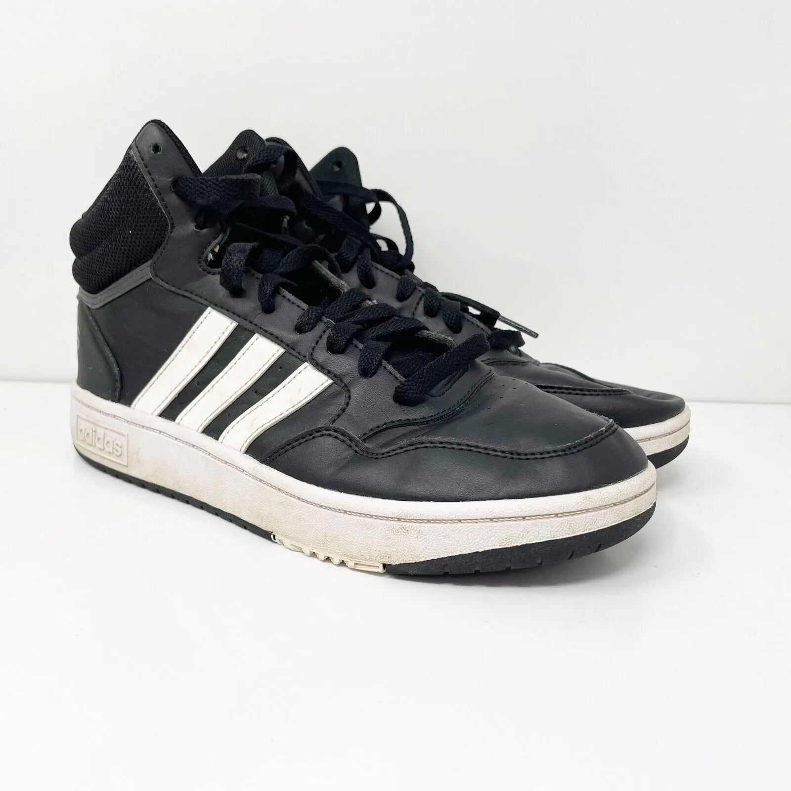 Adidas Boys Hoops Mid 3.0 GW0402 Black Basketball Shoes Sneakers Size 6