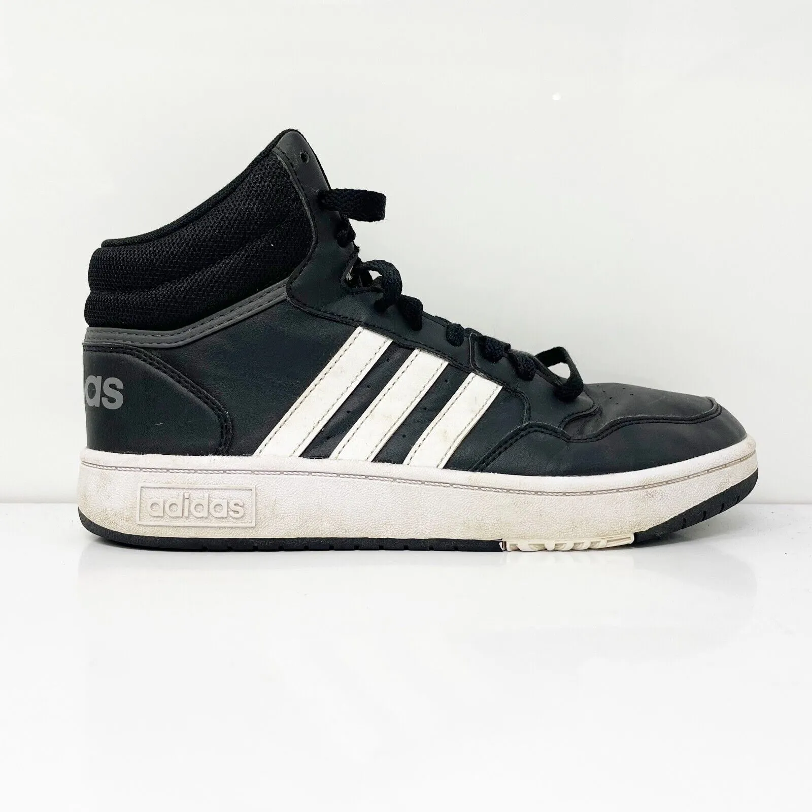 Adidas Boys Hoops Mid 3.0 GW0402 Black Basketball Shoes Sneakers Size 6