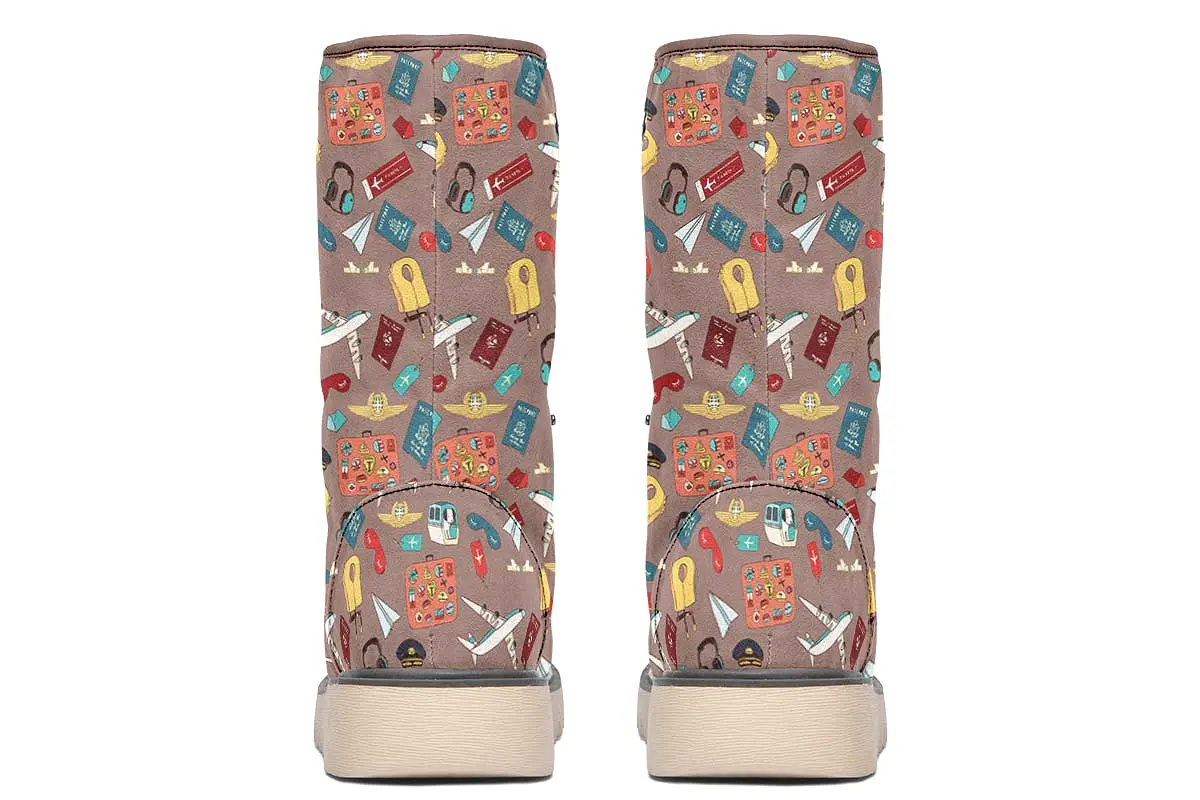 Airplane Travel Icons Polar Vibe Boots