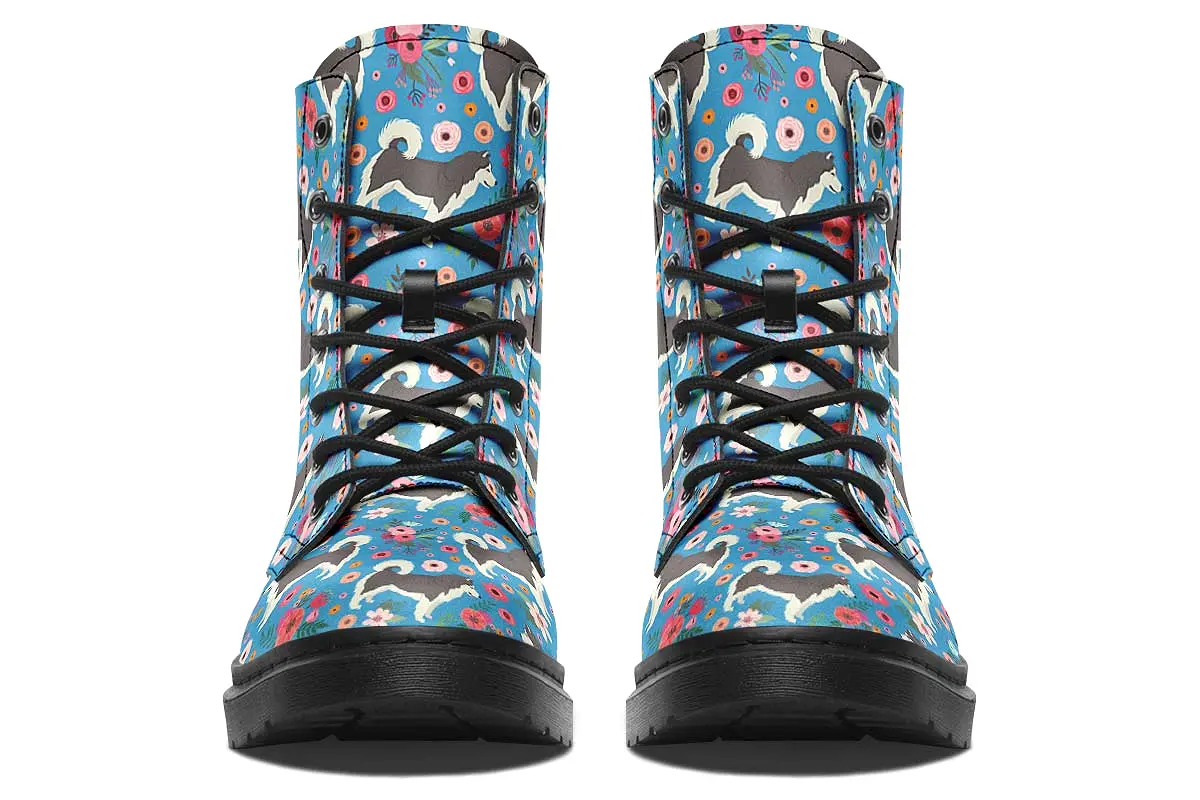 Alaskan Malamute Flower Boots