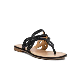 Amelia Black Flat Sandals