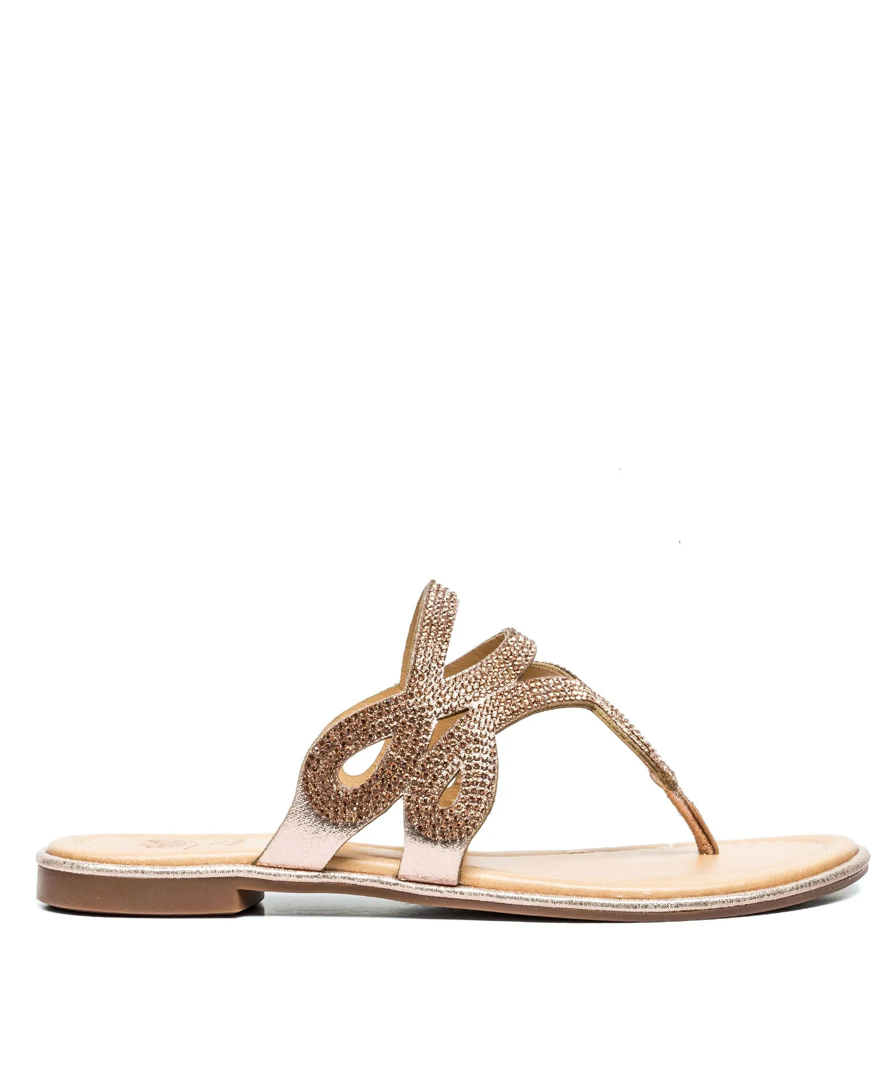 Amelia Rose Gold Flat Sandals