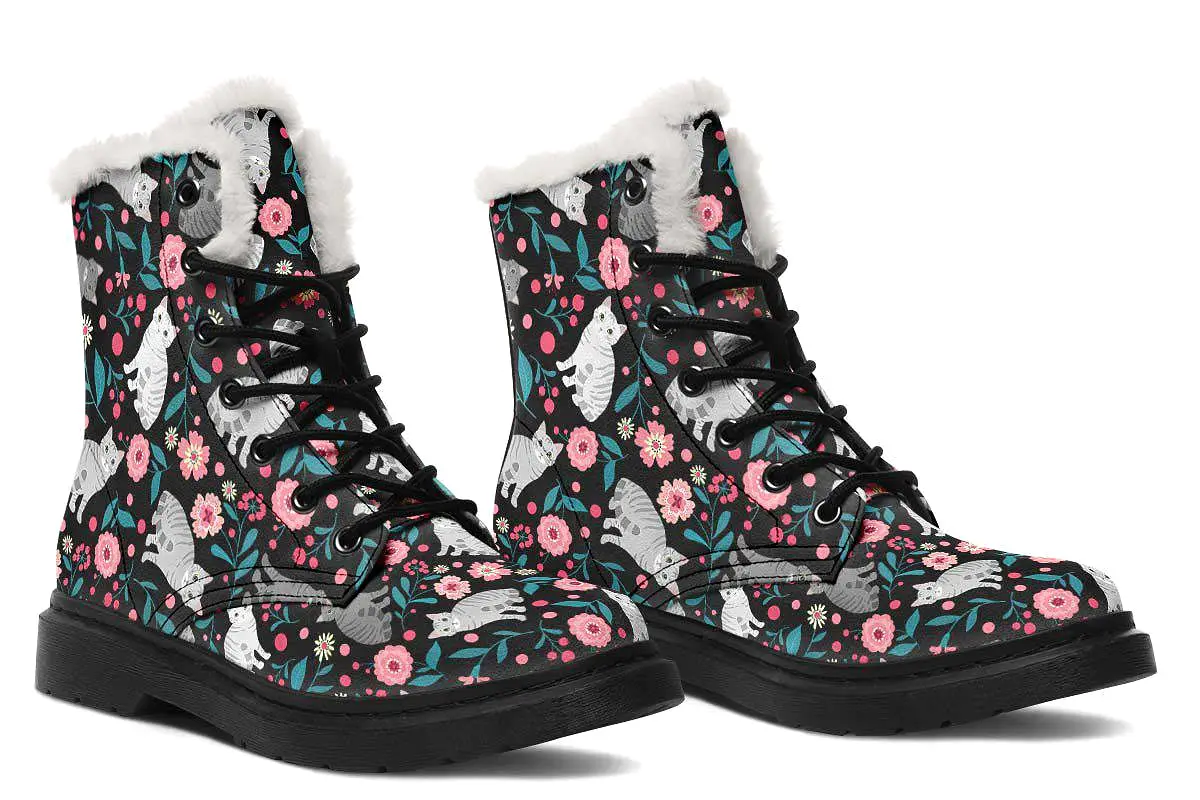 American Shorthair Cat Flower Winter Boots