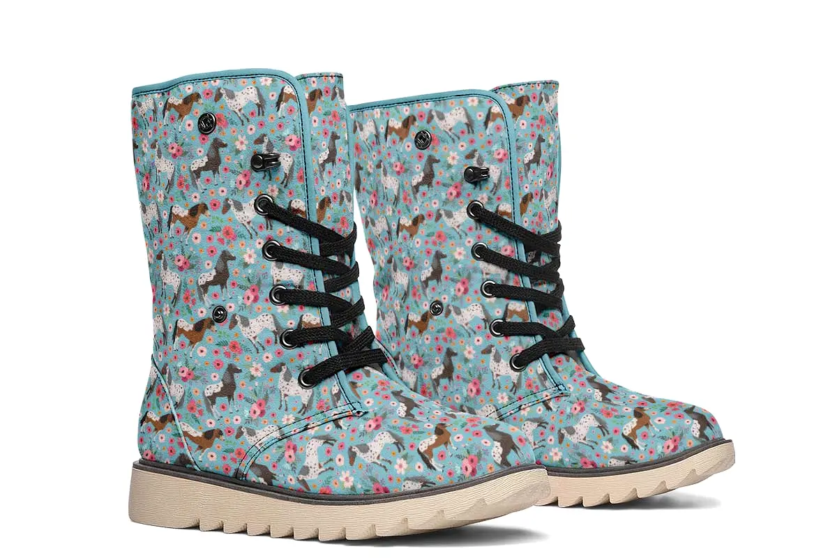 Appaloosa Horse Flower Polar Vibe Boots