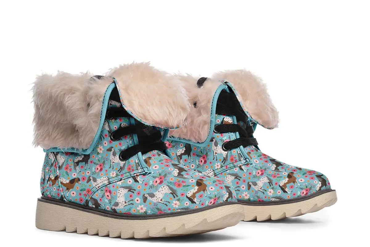 Appaloosa Horse Flower Polar Vibe Boots