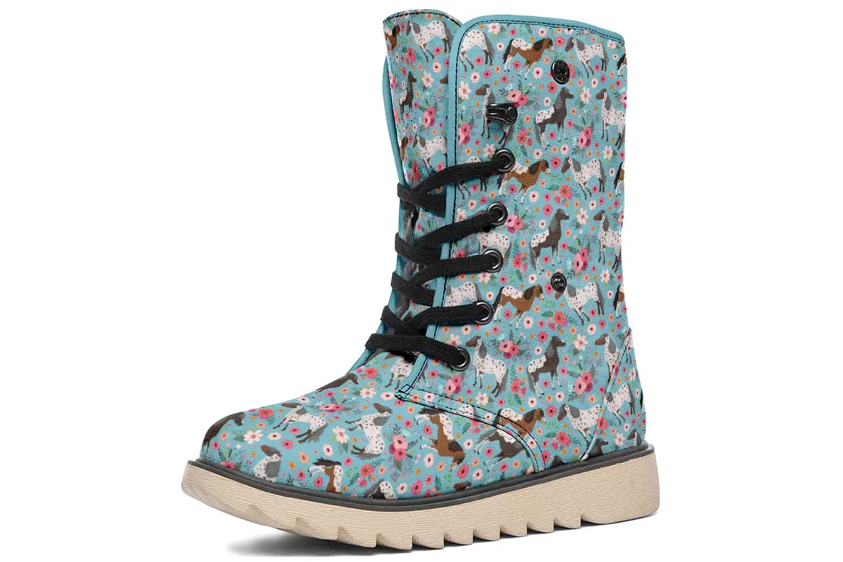 Appaloosa Horse Flower Polar Vibe Boots