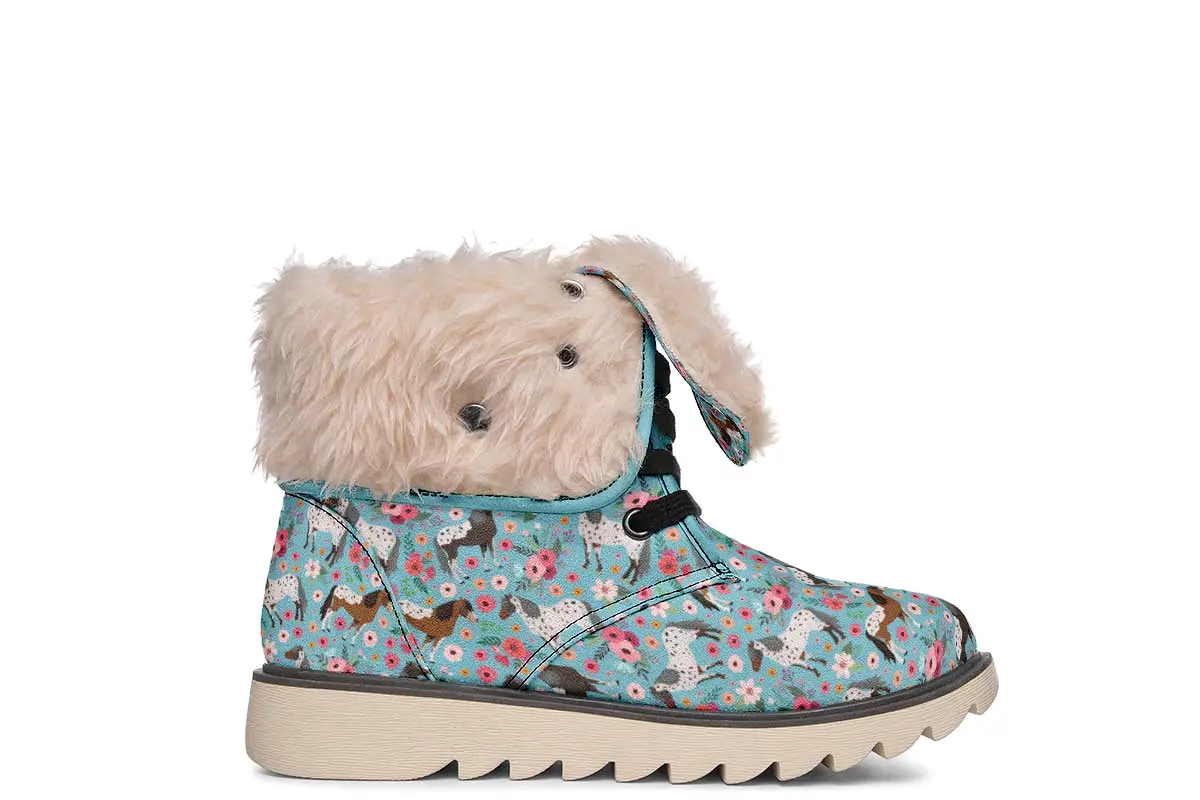 Appaloosa Horse Flower Polar Vibe Boots