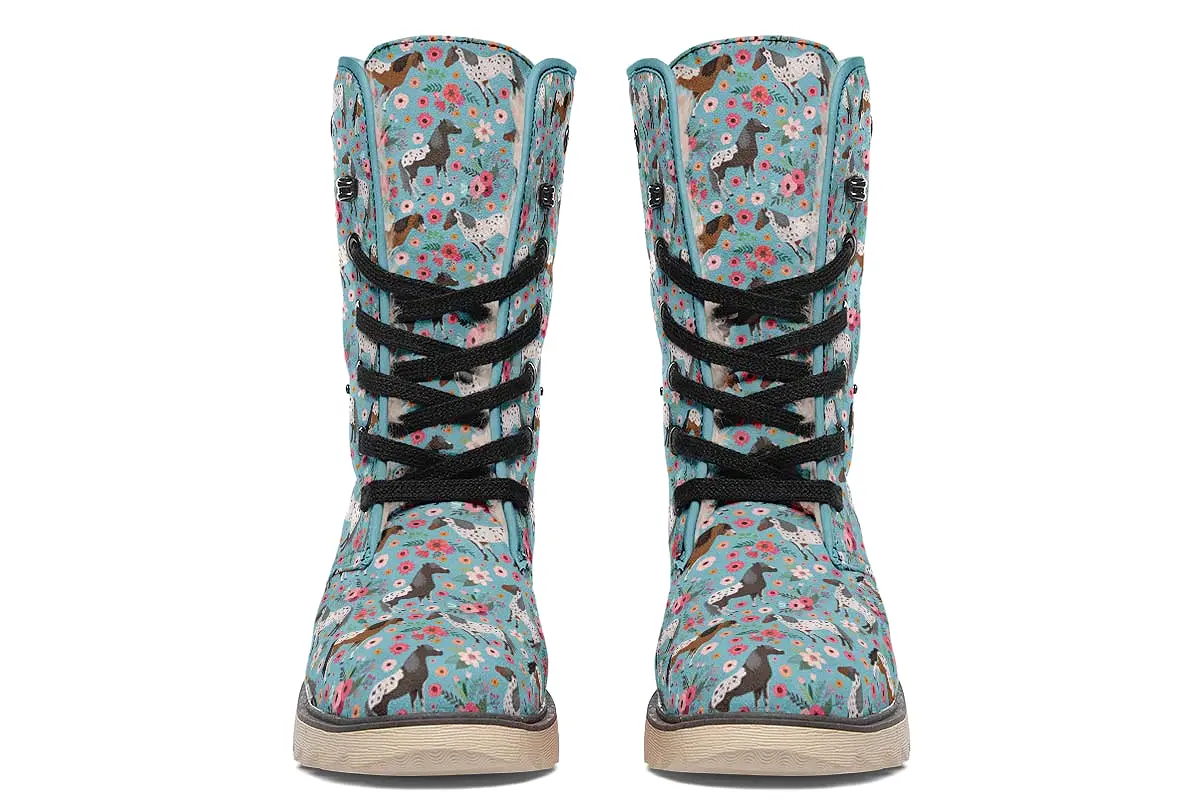 Appaloosa Horse Flower Polar Vibe Boots