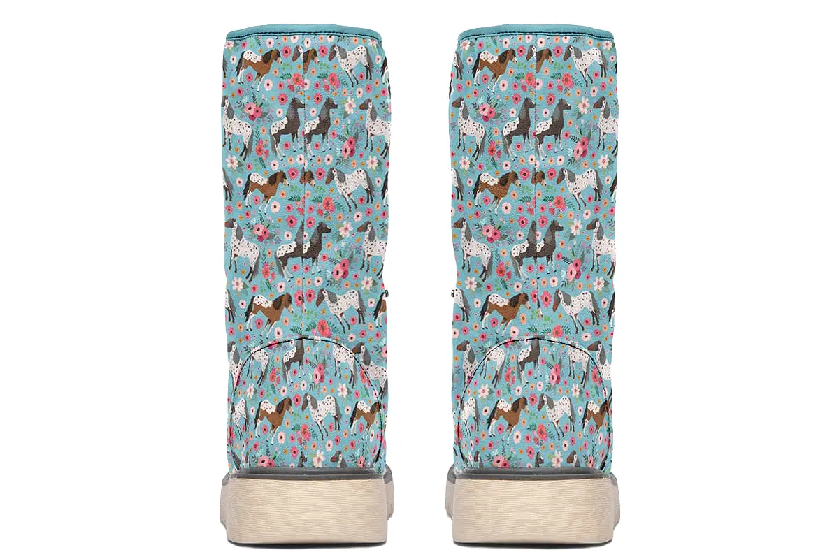 Appaloosa Horse Flower Polar Vibe Boots