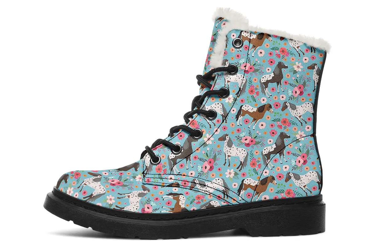 Appaloosa Horse Flower Winter Boots