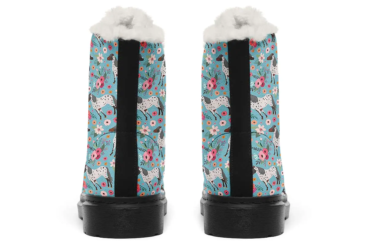 Appaloosa Horse Flower Winter Boots