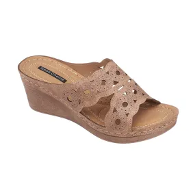 April Bronze Wedge Sandals