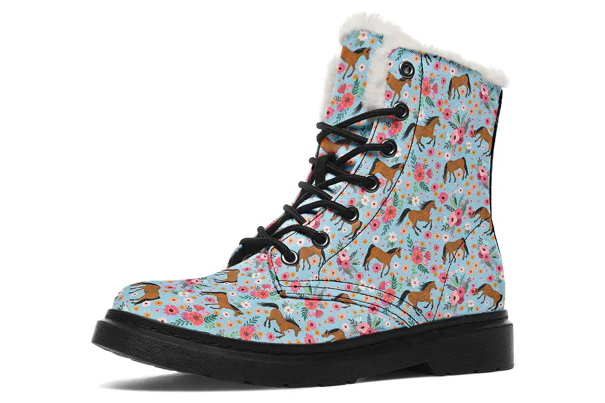 Arabian Horse Flower Winter Boots