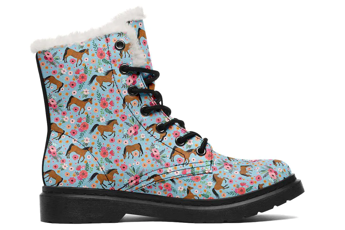 Arabian Horse Flower Winter Boots