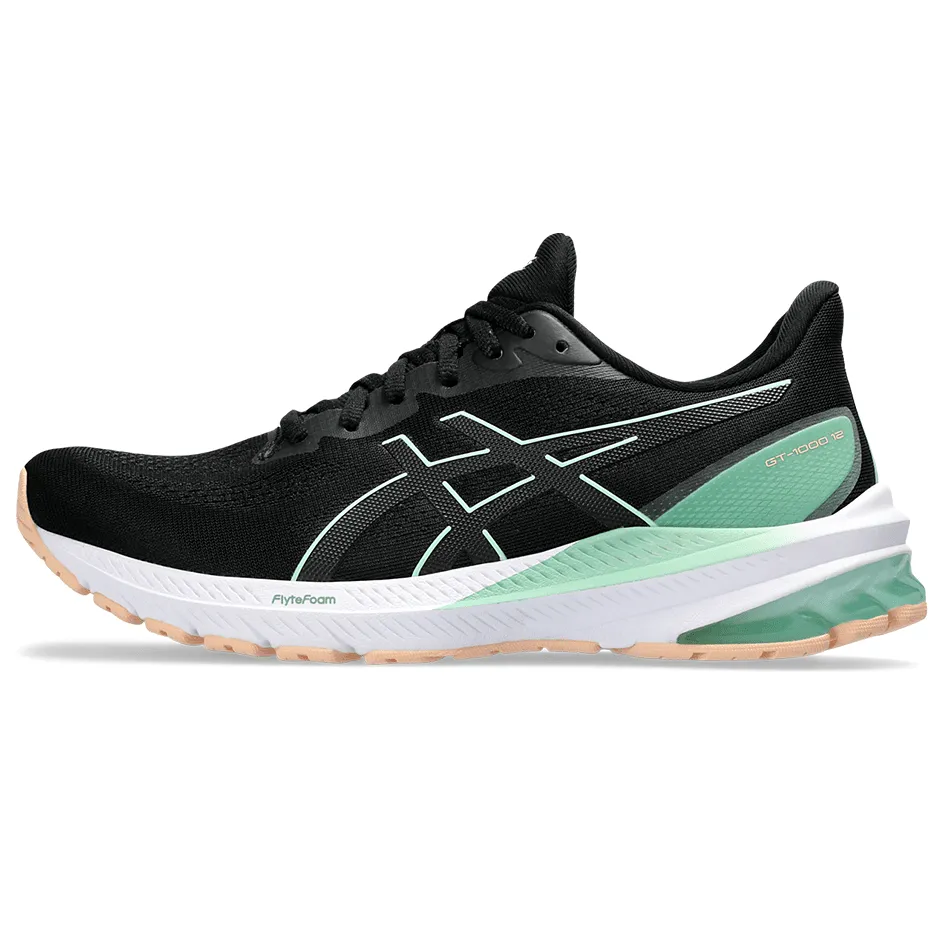 Asics GT-1000v12 Women's Running Shoes SS24 Black / Mint Tint