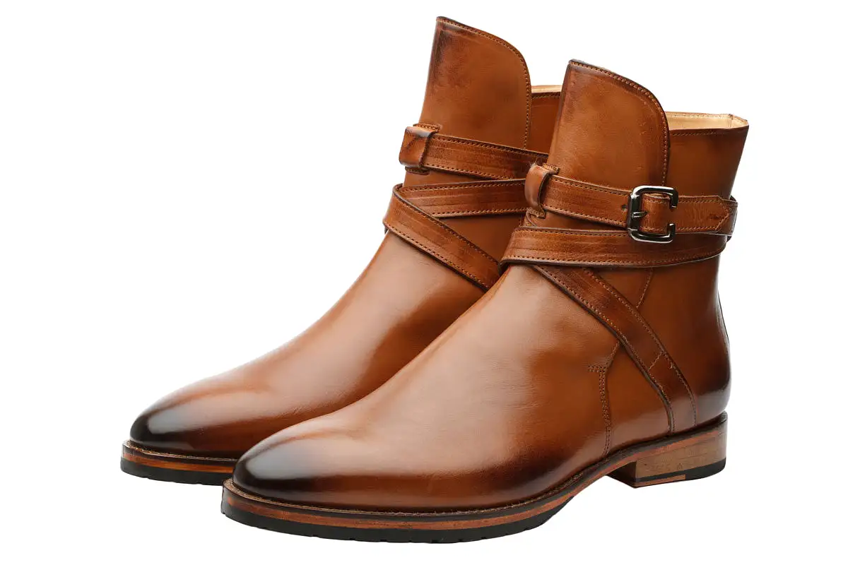 Boots With Straps-Tan