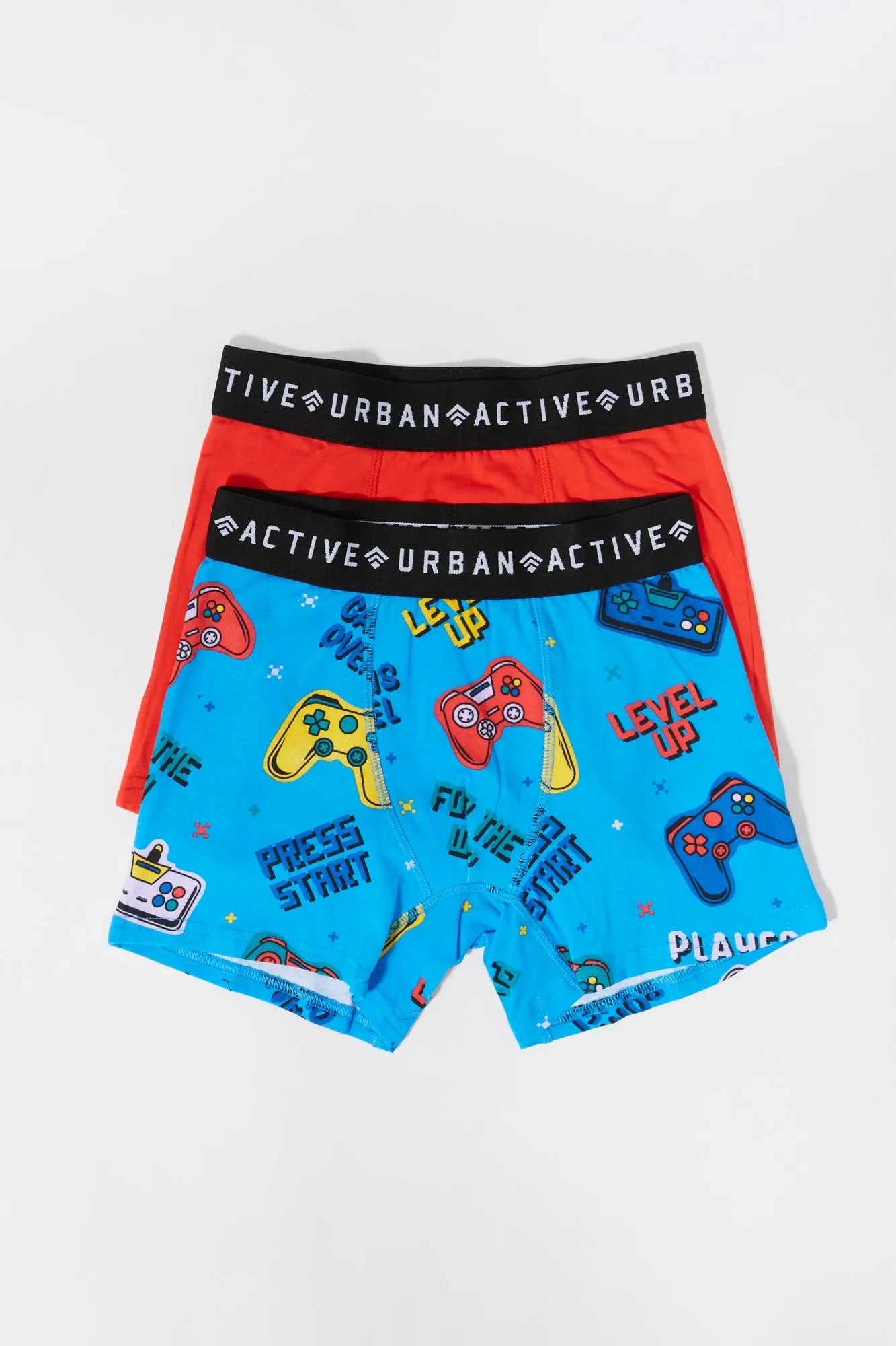 Boys Level Up Print Boxer Briefs (2 Pack)