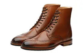 Brogue Boots - Tan