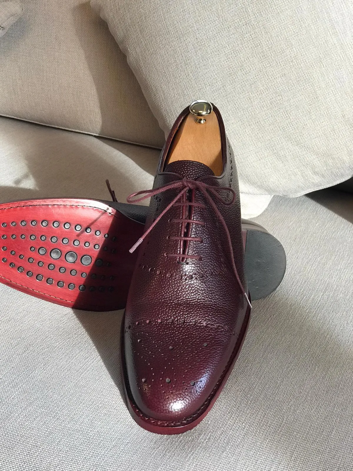 Buy Handmade Burgundy Leather Oxfords by GentWith.com