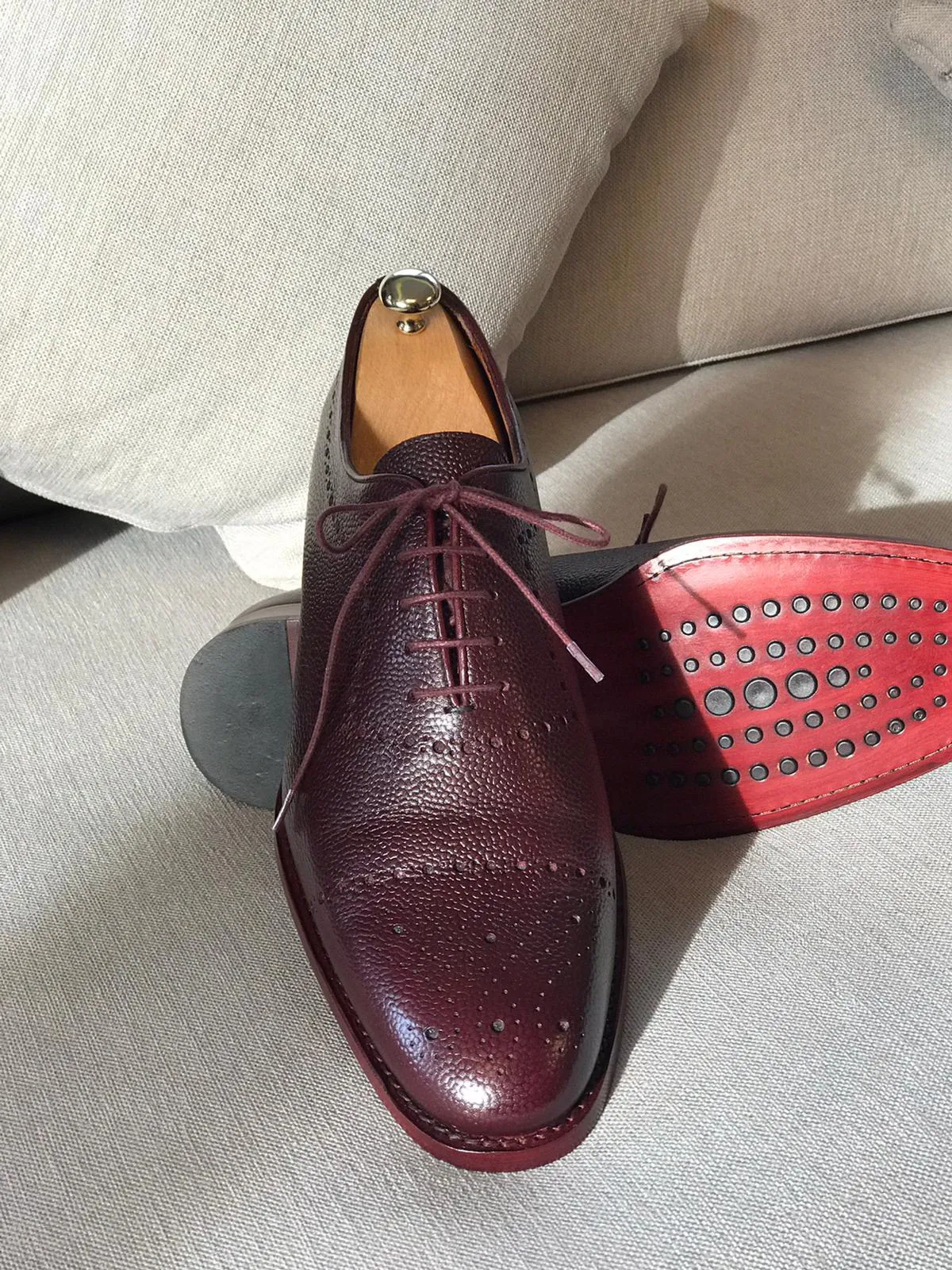 Buy Handmade Burgundy Leather Oxfords by GentWith.com