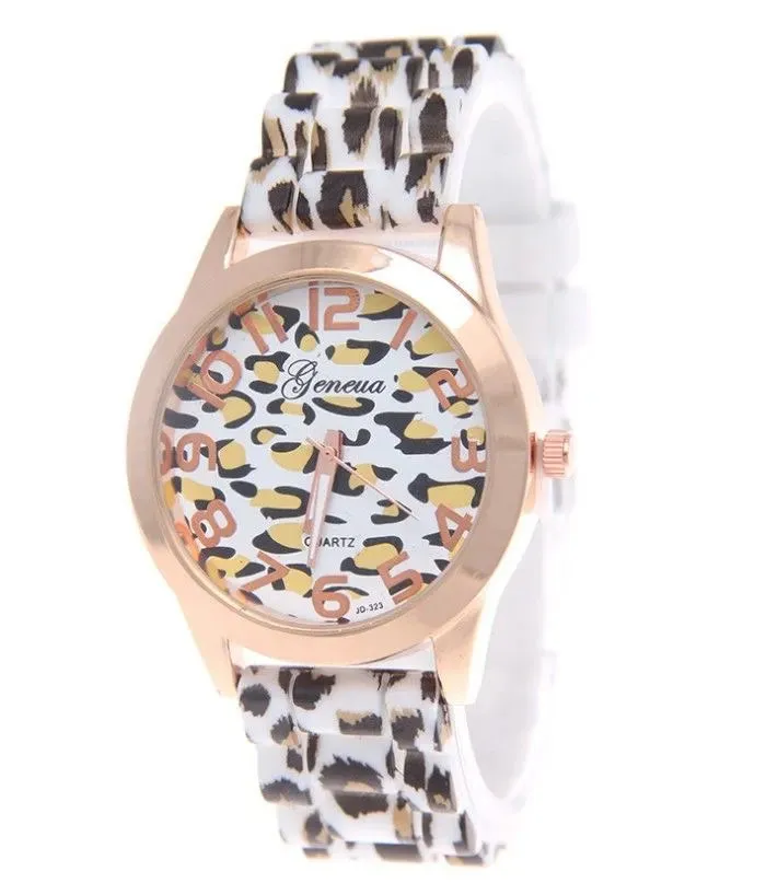 Casual Leopard Print Color Quartz Watch For Kids