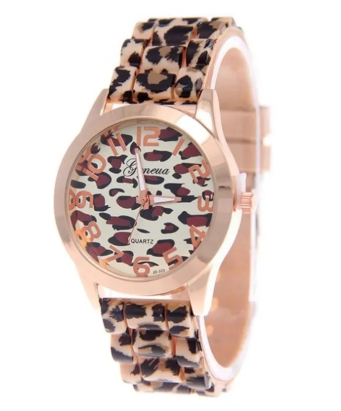 Casual Leopard Print Color Quartz Watch For Kids