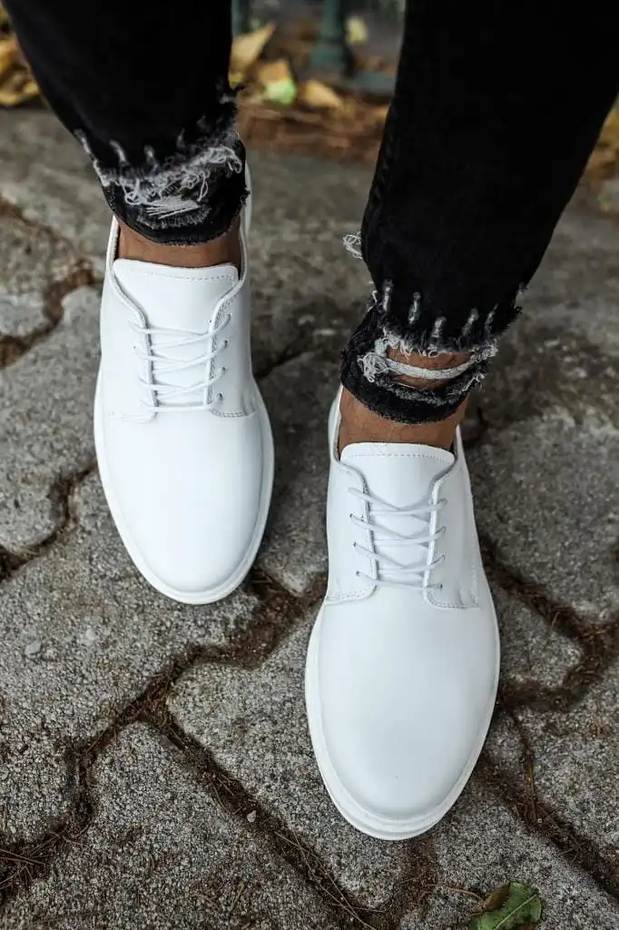 Chekich Men's Lace-up White Shoes ch003