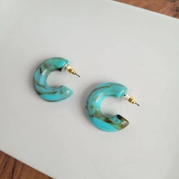 Chloe Hoops - Turquoise