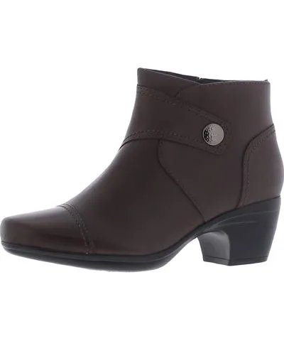 Clarks Emily Calle Womens Leather Zipper Ankle Boots