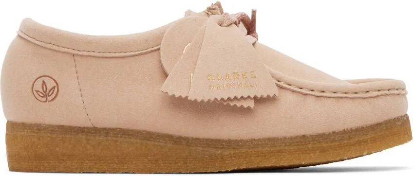 Clarks Originals Pink Faux-Suede Wallabee Oxfords