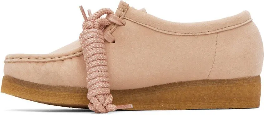 Clarks Originals Pink Faux-Suede Wallabee Oxfords