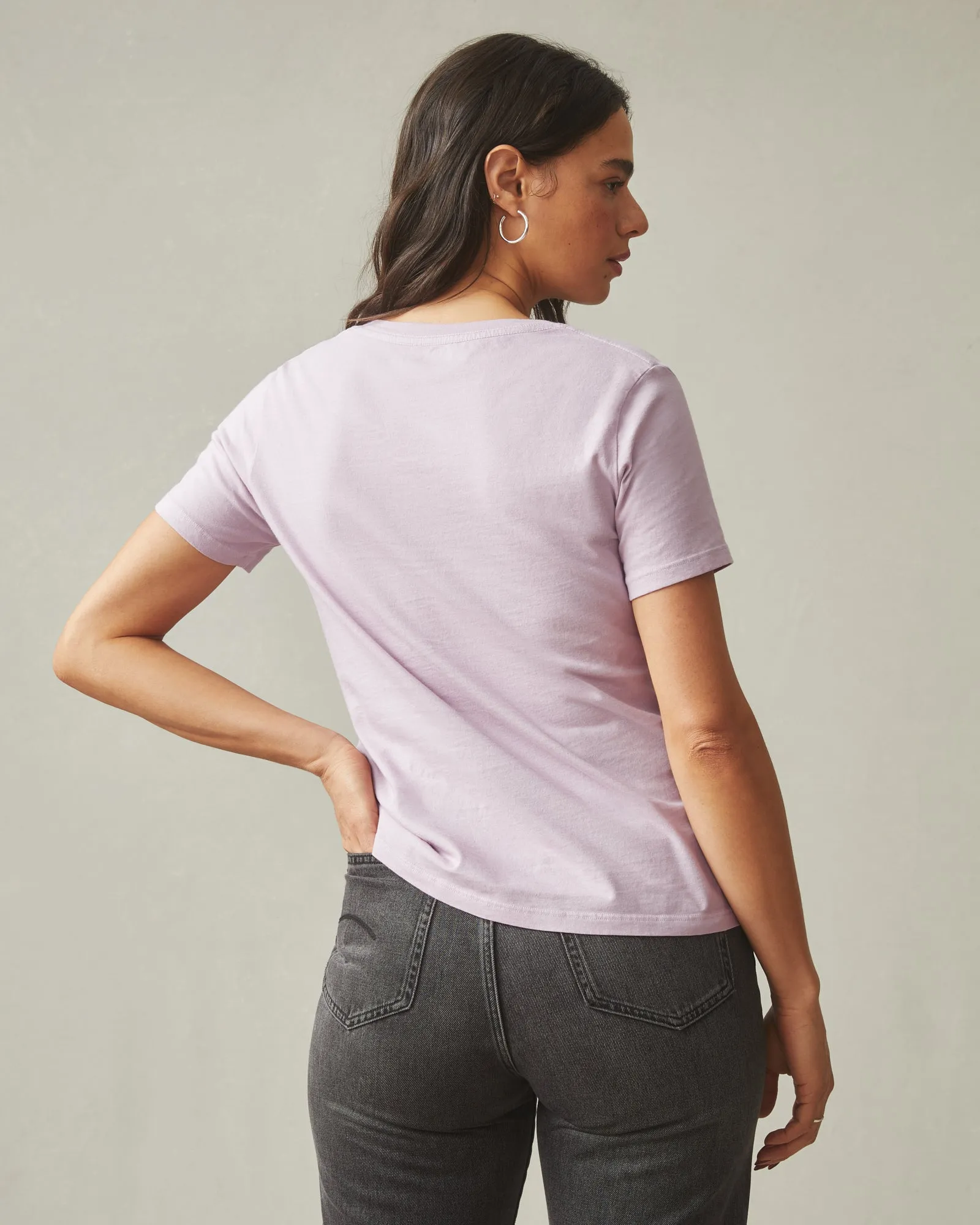 Classic Cotton V-Neck Tee - Keepsake Lilac