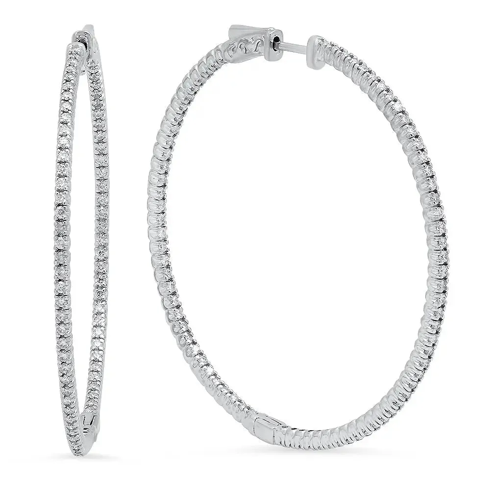 Classic Diamond Hoop Earrings