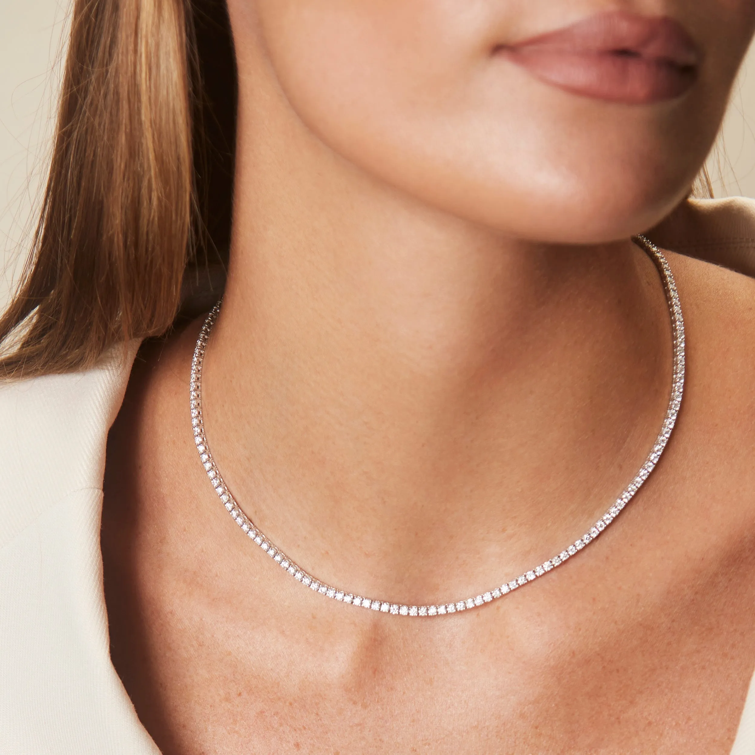 Classic Diamond Tennis Necklace