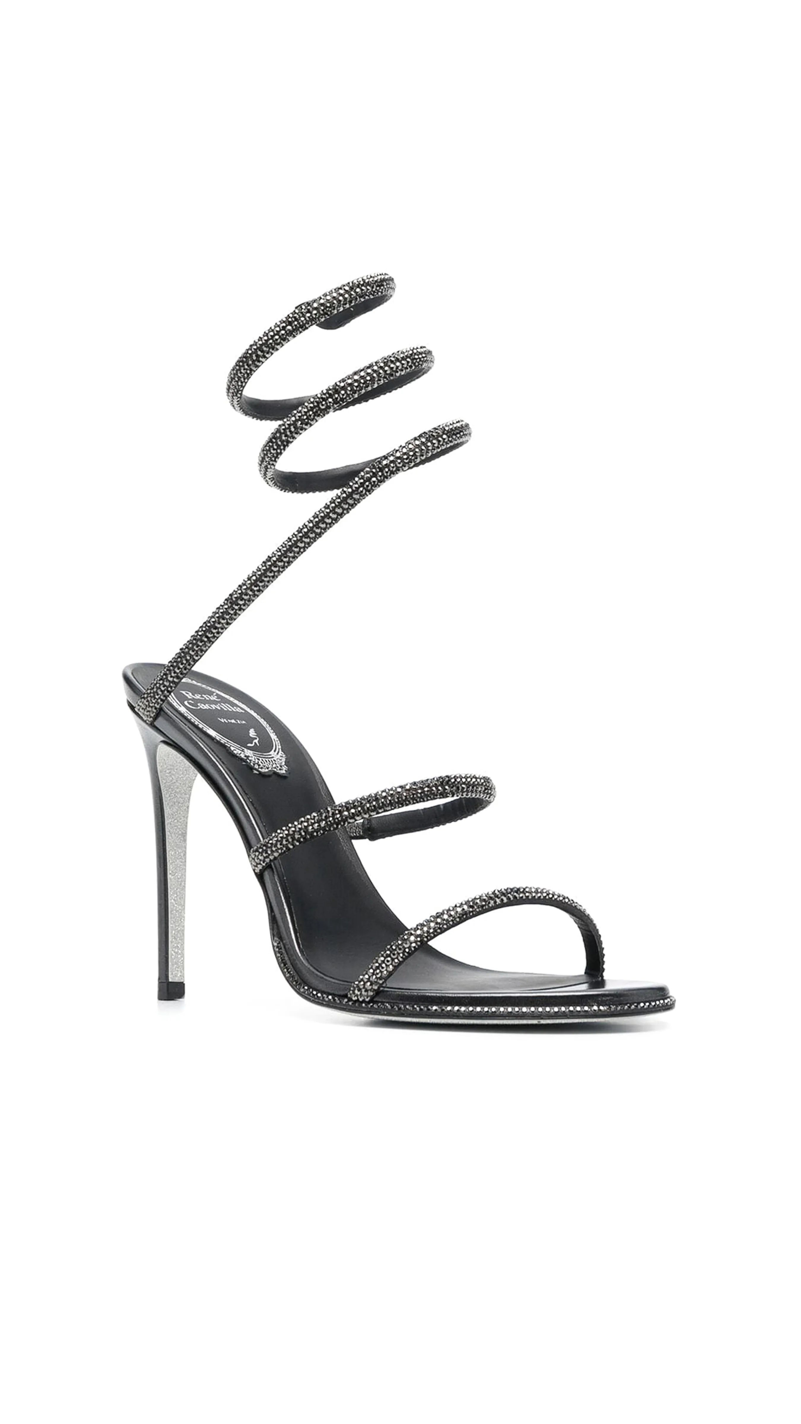 Cleo Crystal Sandals - Anthracite