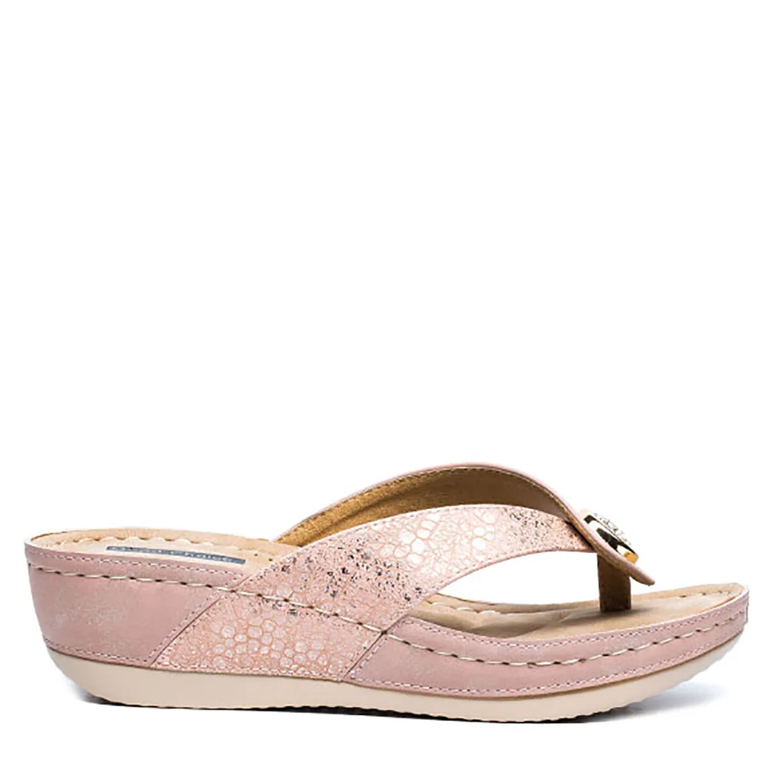 Dafni Blush Wedge Sandals