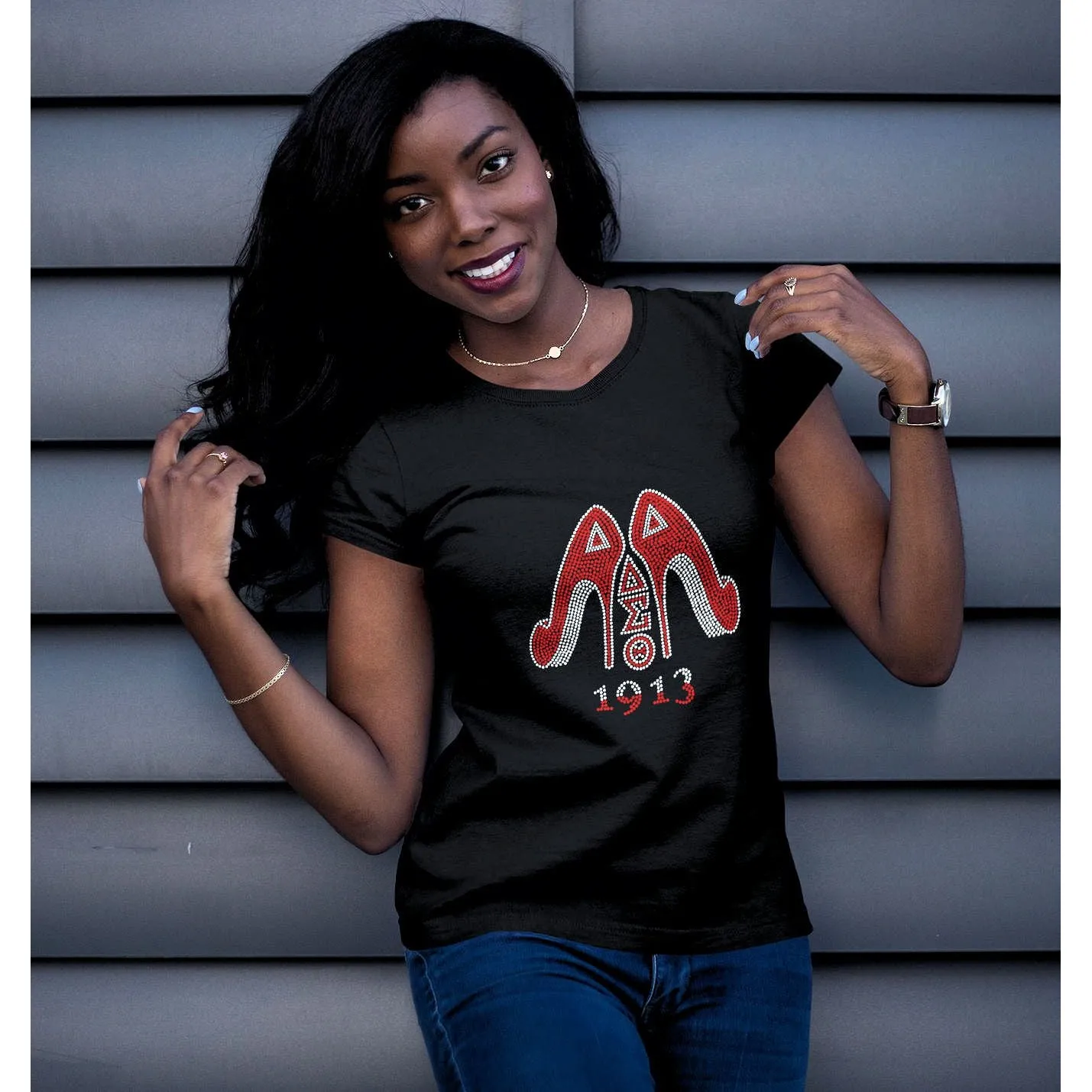 Delta Sigma Theta 1913 Rhinestone High Heels Tee