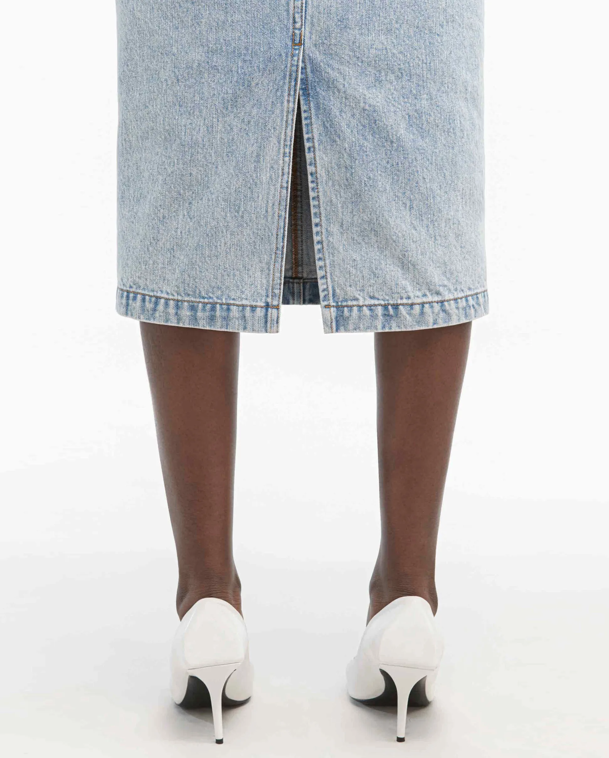 DENIM MIDI SKIRT / BLUE