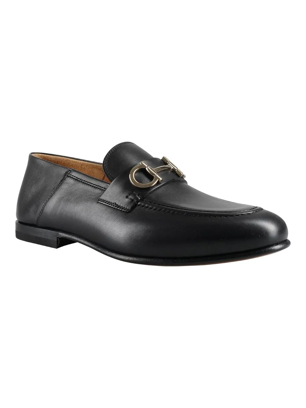 FERRAGAMO Elegant Gancini Gold Hook Loafers