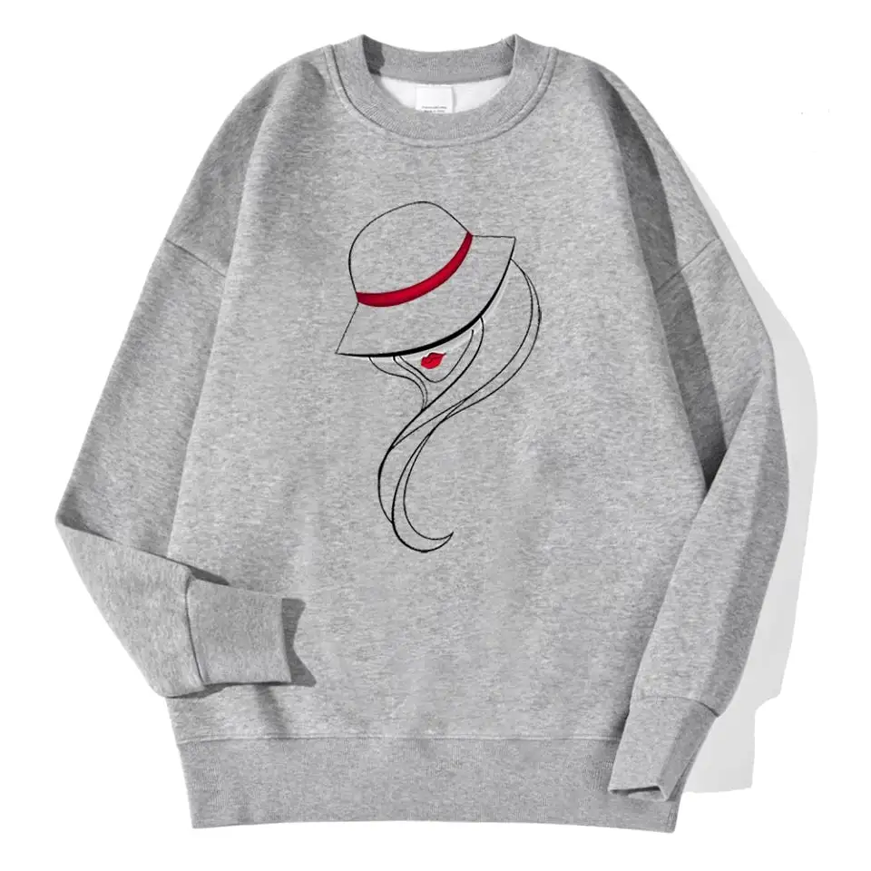 Figure Printing O-Neck Vintage Sweatshirt